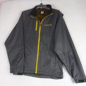 FootJoy‎ Men's L Gray Golf Windbreaker Jacket Full Zip Mesh Lined Greystone Logo